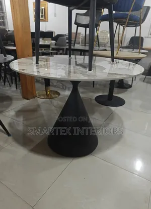 Solid Round Marble Top Dining Table