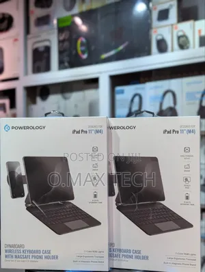 Powerology Wireless Keyboard Case/Magsafe Phone Holder for iPad 11" M4