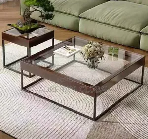 Minimalist Glass Twin Center Table