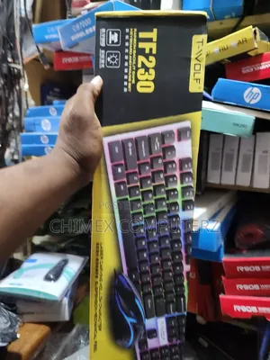 T-Wolf Tf230 Wired Rainbow Backlit Gaming Keyboard and Mouse Combo Set
