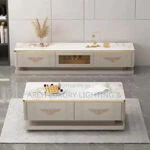 Pure Solid Wood Floor-to-Ceiling Tv Cabinet Coffee Table Light Luxury