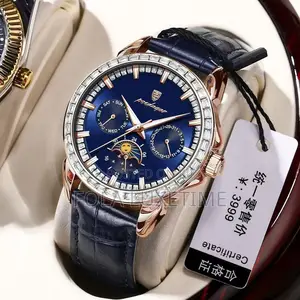 Poedagar Chronograph Leather Tag 