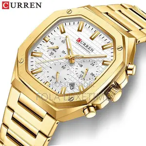 Curren Chronograph Chain Wrist Watch With Full Package