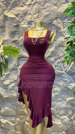 Wine Ruched Bodycon Dress