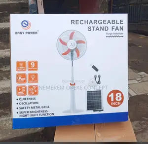 18 Inches Easy Power Solar Rechargeable Stand Fan With With Remote