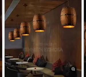 Retro Wooden Barrel Creative Chandelier