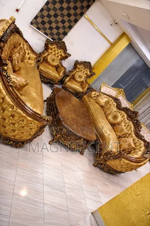 Premium Classic Royal Gold Sofa Set (Luxury Antique Design)