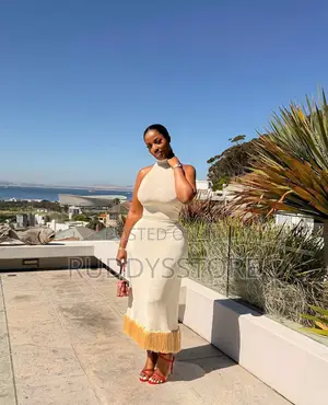 Backless Beaded Tassel Dress