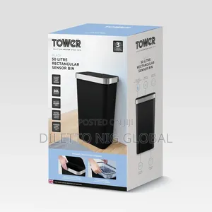 Tower 50l Sensor Bin With Bin Liner Retainer Ring, 50l