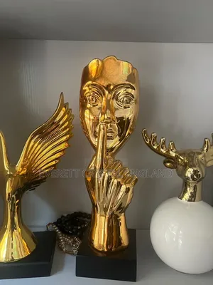 Golden ''Silence'' Abstract Sculpture