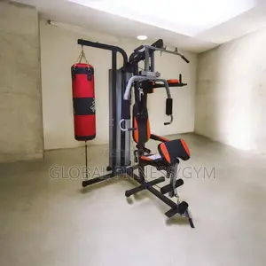 3 Station Gym With Punching Bag and Bench