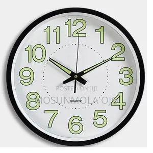Modern 12 Inch Circular Night Glow Luminous Wall Clock