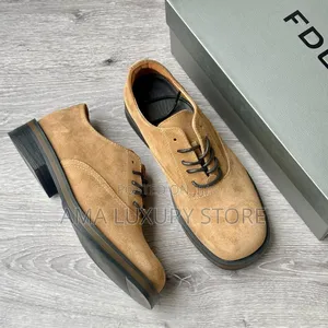 FDCP Derby Apricot Suede Luxury Men's Shoes