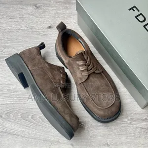 FDCP Derby Apricot Suede Luxury Men's Shoes