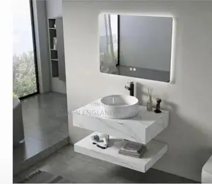 60cm Marble Basin With 3 Light Mirror