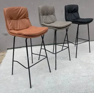 Best Quality Leather Iron Leg High Barstool
