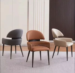 Executive Iron Leg Leather Dining Chair