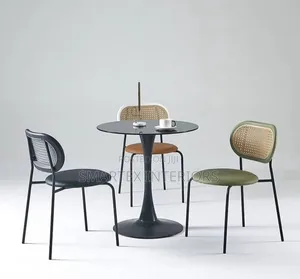 Imported Quality Plastic Back Leather Chair With Table
