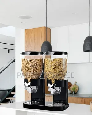 Dry Food Cereal Dispenser 2 Liters - White / Black