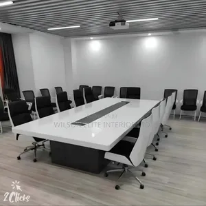 Executive White Conference Table and Chair Set for 12 Seaters