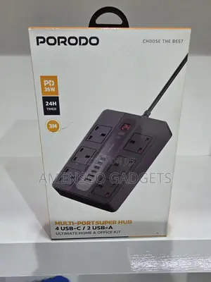 Porodo Multi-Port Super Hub Pd35w 24h Timer 4usb-C / 2 Usb-A