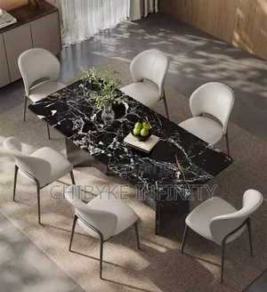 High Quality Imported Marble Dining With 6 Chair Available to Pick Up