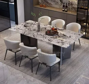 High Quality Imported Marble Dining With 6 Chair Available to Pick Up