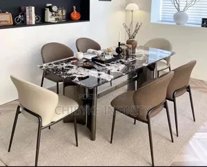 High Quality Imported Marble Dining With 6 Chair Available to Pick Up