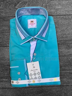 Designer Turquoise Blue Saturia Shirt