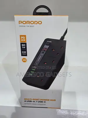 Porodo Multi-Port Power Hub Pd35w 24h Timer 4usb-a / Usb-C