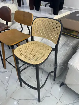 Modern Rattan Bar Stool With Metal Frame