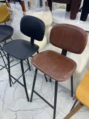 Modern Leather Bar Stools With Metal Legs