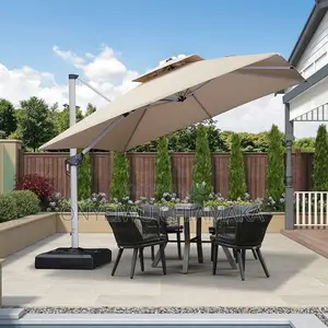 Outdoor Garden Table and Chairs With Large Umbrella
