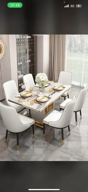 Quality Marble 6 Seaters Dining Table Set