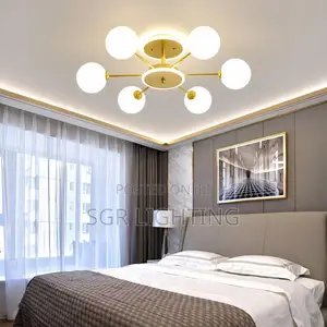 Modern Nordic Style Copper Design Led Chandelier for Living Room