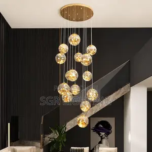 Modern Home Decoration Crystal Chandelier, Stair Pendant Lamp