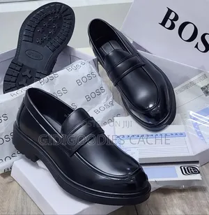 Boss-Inspired Chunky Sole Leather Penny Loafers Size 40-46