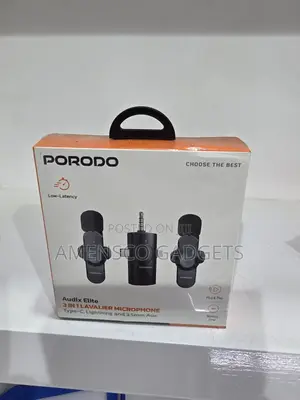Porodo Audix Elite 3 in 1 Microphone Type-C, Lightning and 3.5mm Aux