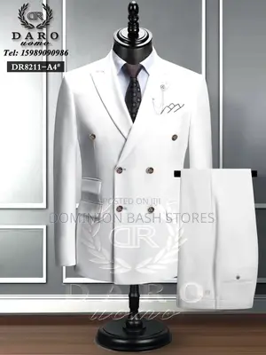 Premium Luxury High Quality White Suit