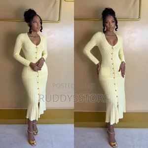 Luxury Crochet Hollow Midi Dress