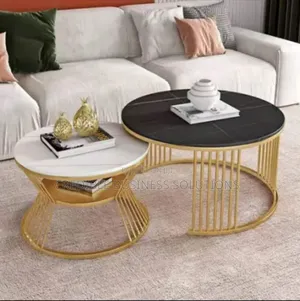 Twin Black and White Marble Centre Table