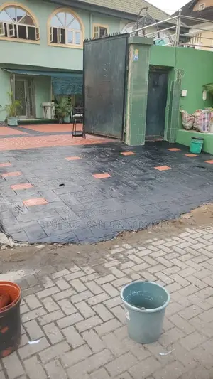 Orange and Black Concrete Floor