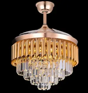 Gold Luxury Crystal Fan Chandelier
