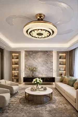 Modern Chandelier Ceiling Fan With Retractable Blades