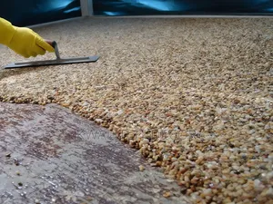 Hunky Pebble Stone Epoxy Flooring Installation