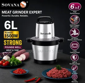 6l Sovana Electric Kitchen Expert Yam Pounder (1500wat)Copper Motor