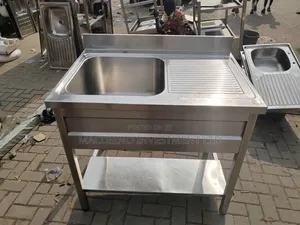 Commercial Stainless Steel Single Bowl Sink With Drainboard and Stand