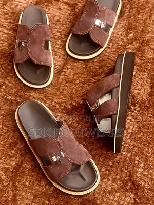 Classic Suede Cross-Strap Palm Slippers