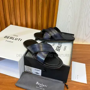 *Berluti Sinos Scritto Leather Sandals.*