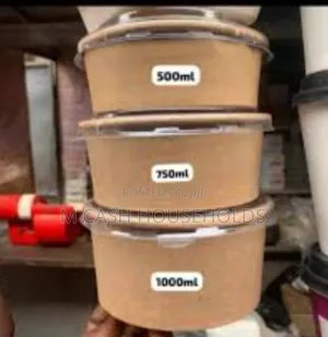 Kraft Paper Salad Bowl/Disposable Kraft Brown Paper Bowls/Containers